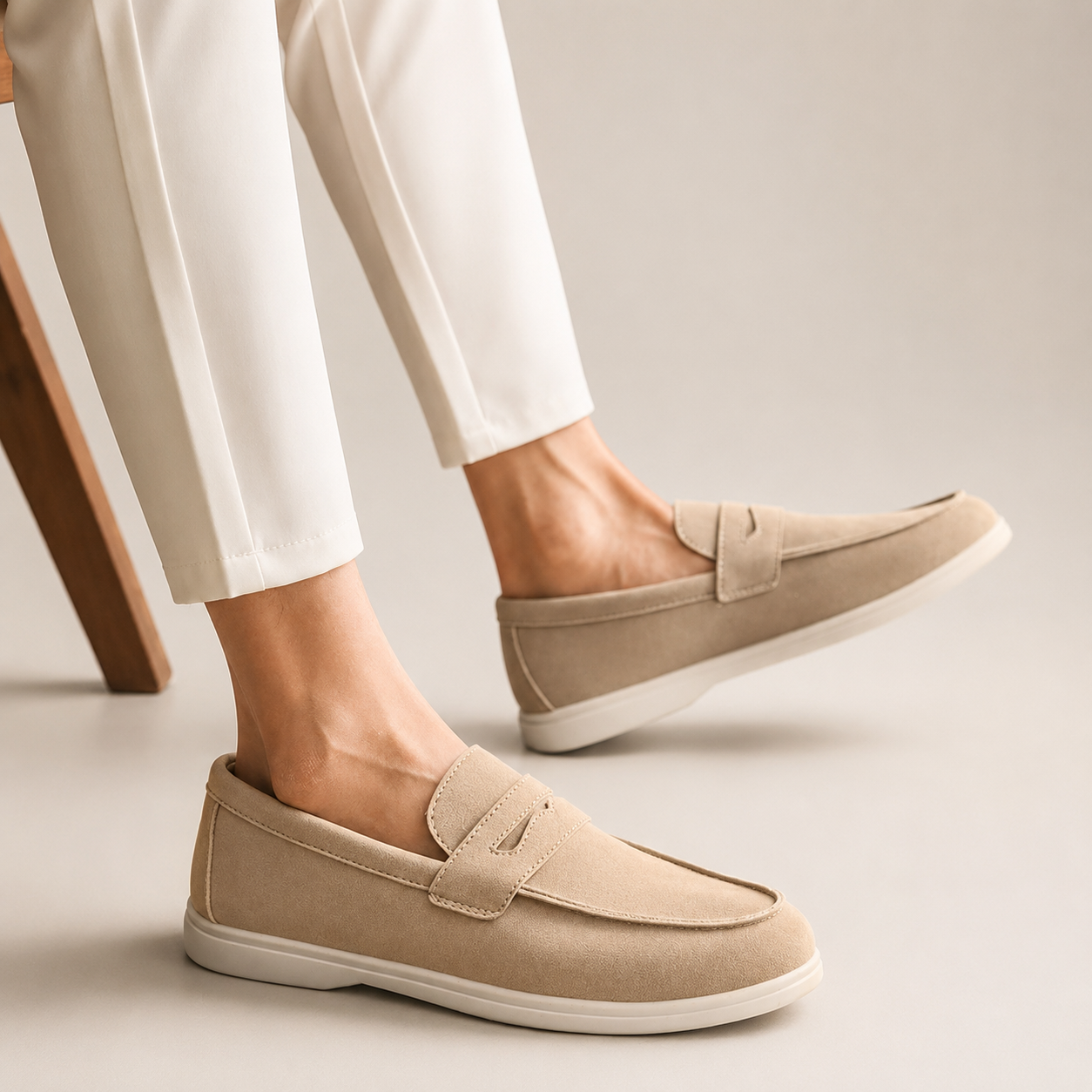 Everett Men’s Suede Penny Loafers – Lightweight Slip-On Casual Shoes