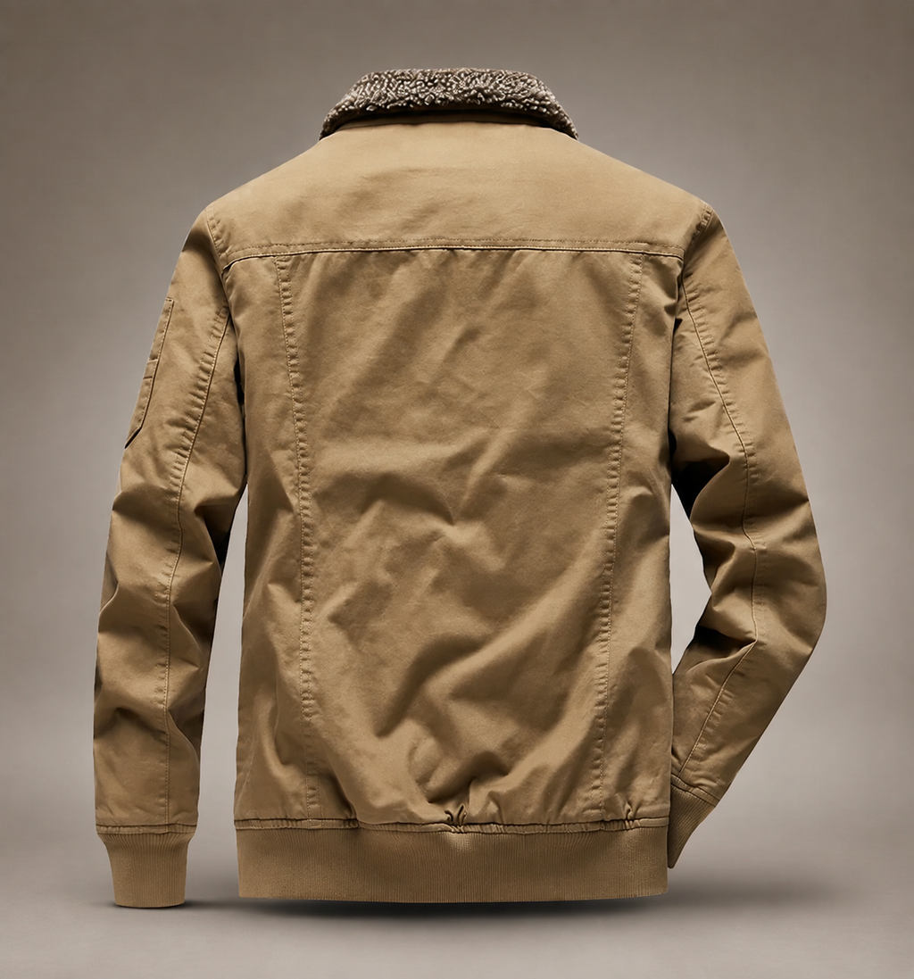 Everett Zip-Up Sherpa-Lined Bomber Jacket