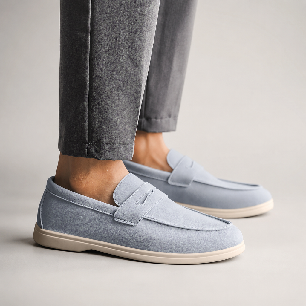 Everett Men’s Suede Penny Loafers – Lightweight Slip-On Casual Shoes