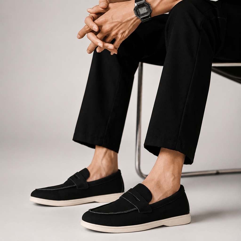 Everett Men’s Suede Penny Loafers – Lightweight Slip-On Casual Shoes