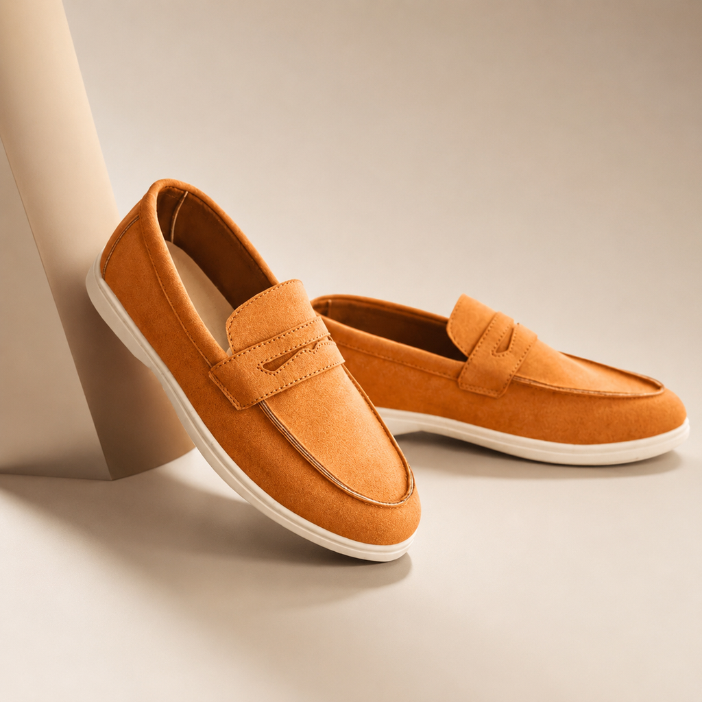 Everett Men’s Suede Penny Loafers – Lightweight Slip-On Casual Shoes