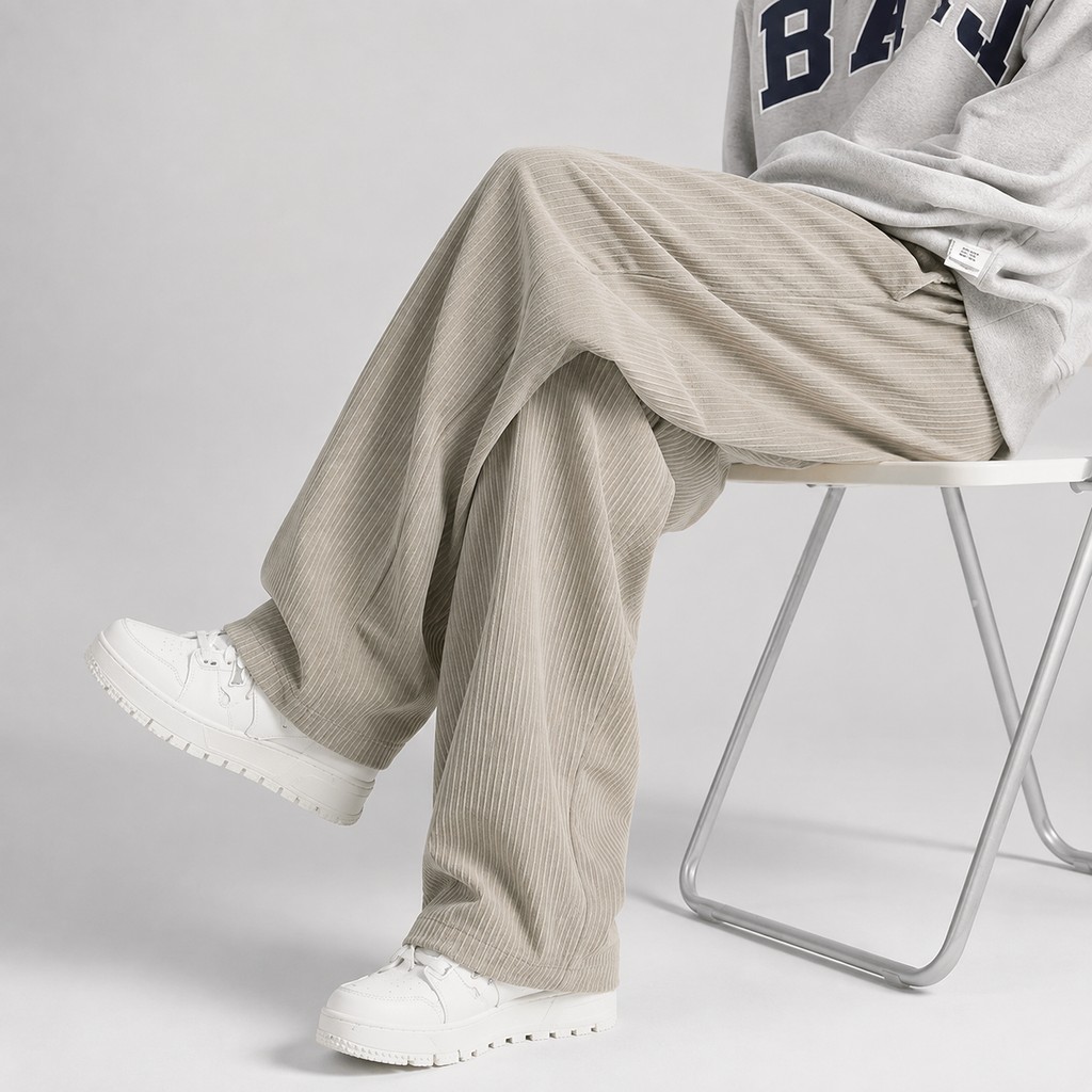 Fabian Men's Corduroy Pants – Relaxed Fit Drawstring Pants