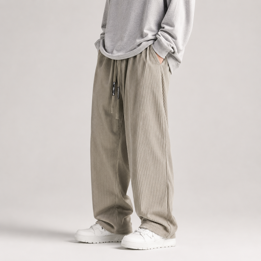 Fabian Men's Corduroy Pants – Relaxed Fit Drawstring Pants
