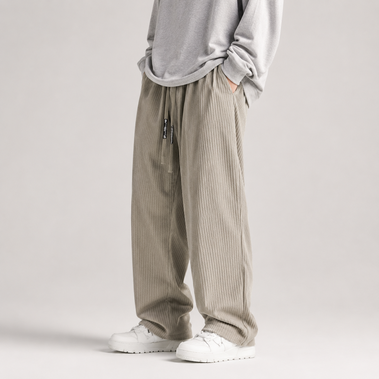 Fabian Men's Corduroy Pants – Relaxed Fit Drawstring Pants