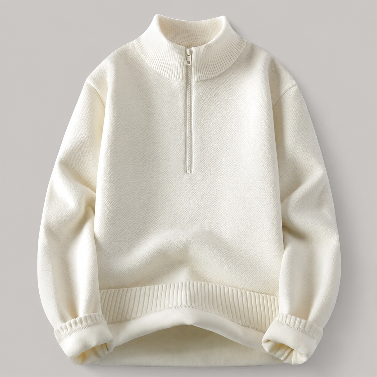 Felix High Collar Quarter-Zip Knit Sweater