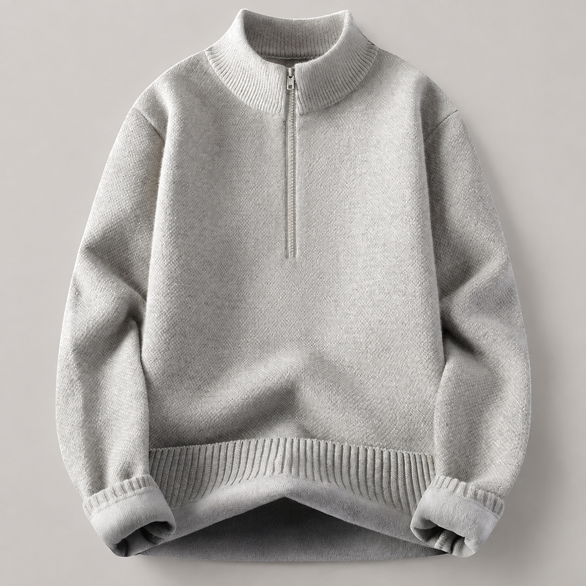 Felix High Collar Quarter-Zip Knit Sweater