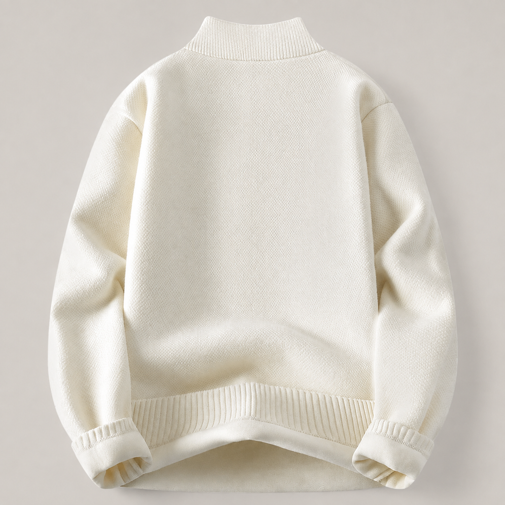 Felix High Collar Quarter-Zip Knit Sweater