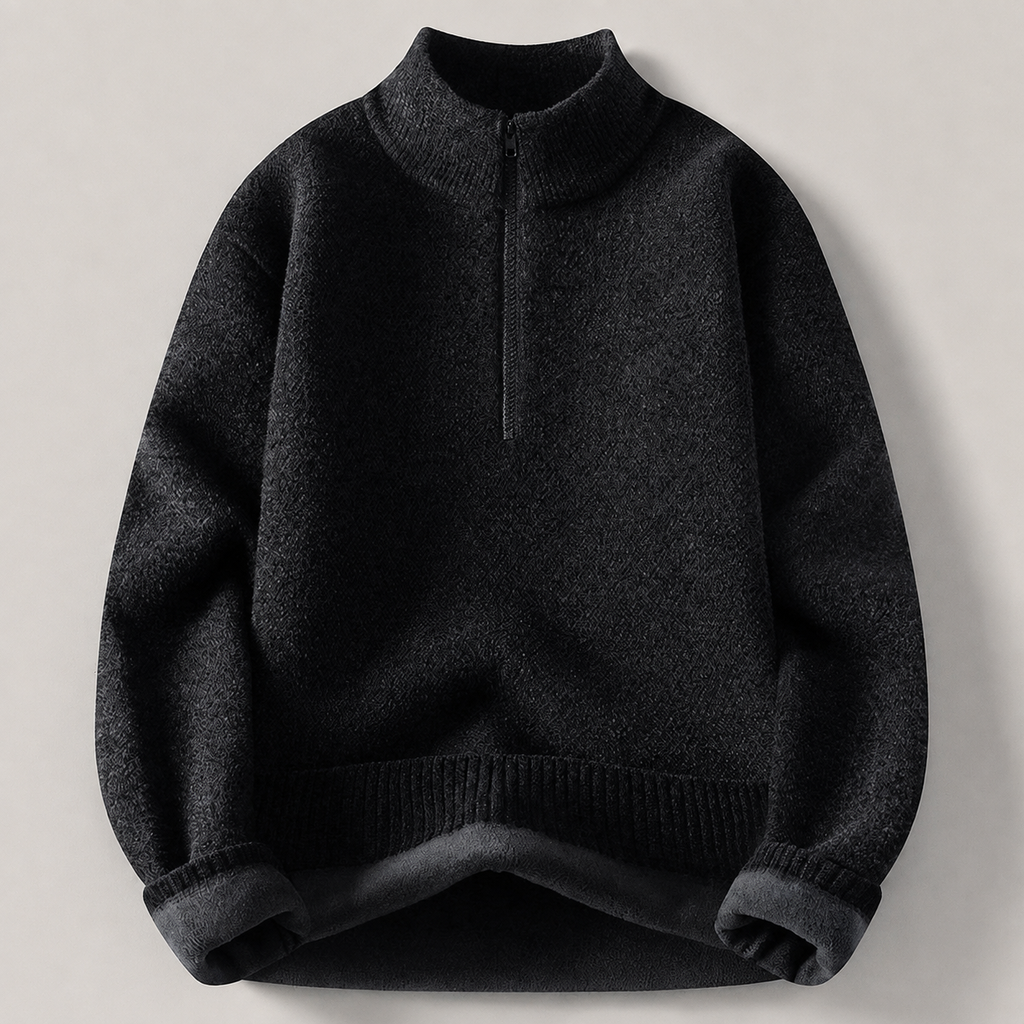 Felix High Collar Quarter-Zip Knit Sweater