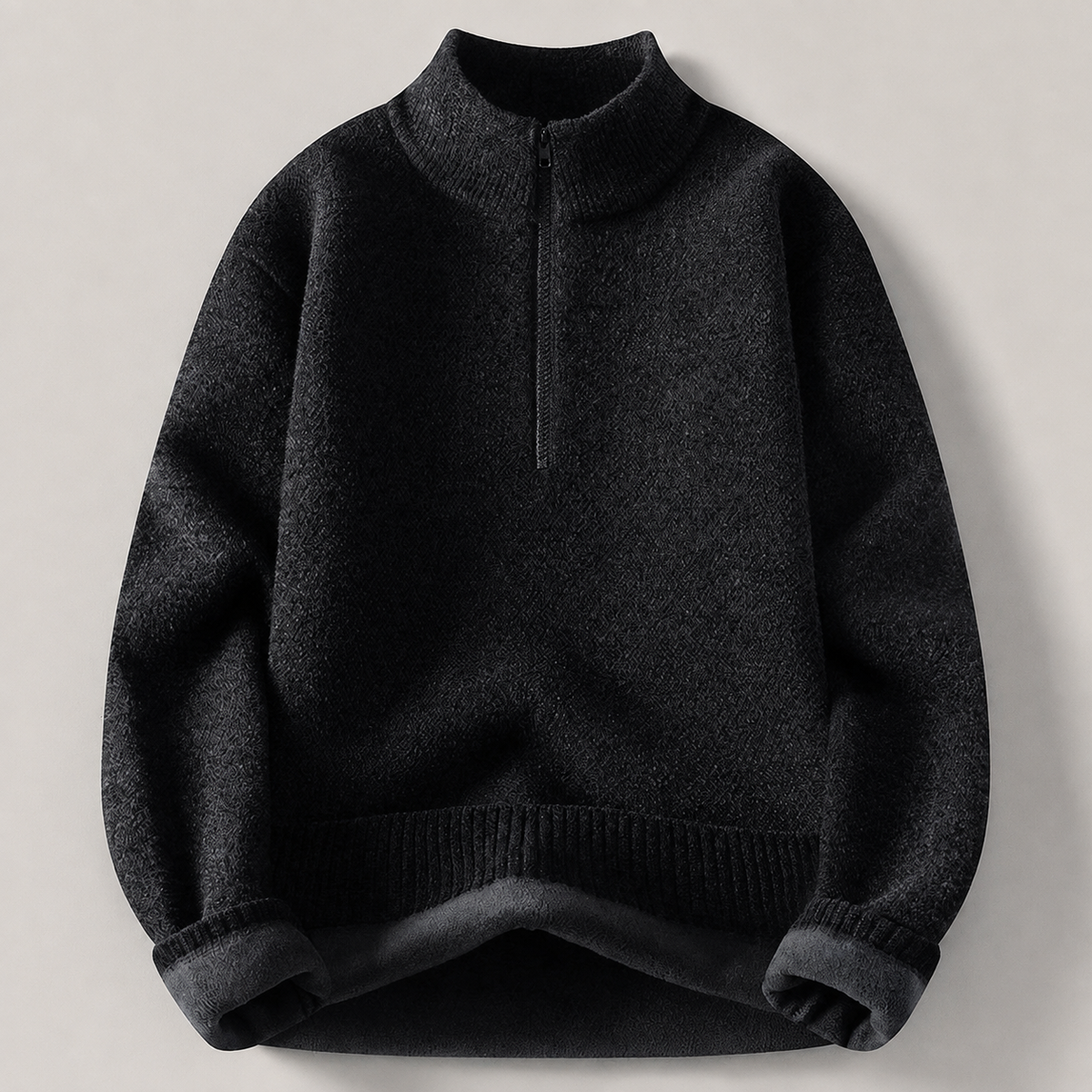 Felix High Collar Quarter-Zip Knit Sweater