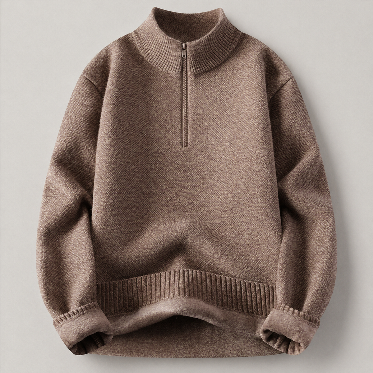 Felix High Collar Quarter-Zip Knit Sweater