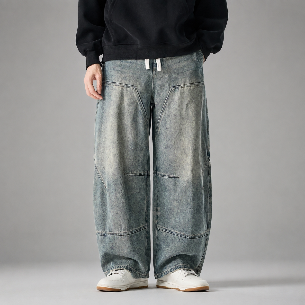 Gabriel Men’s Wide-Leg Panel Denim Jeans