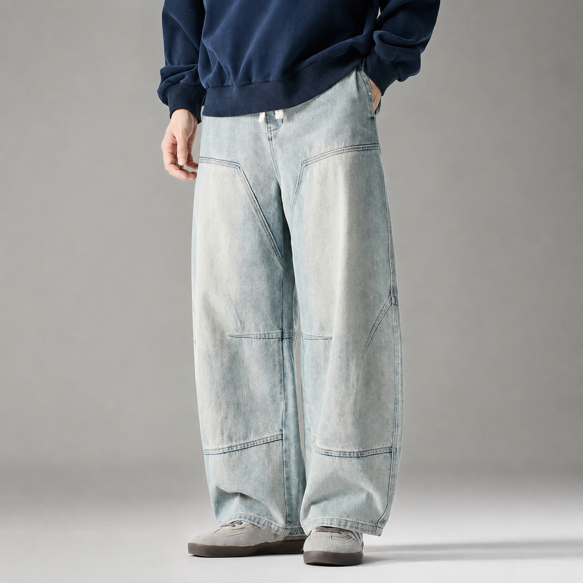 Gabriel Men’s Wide-Leg Panel Denim Jeans