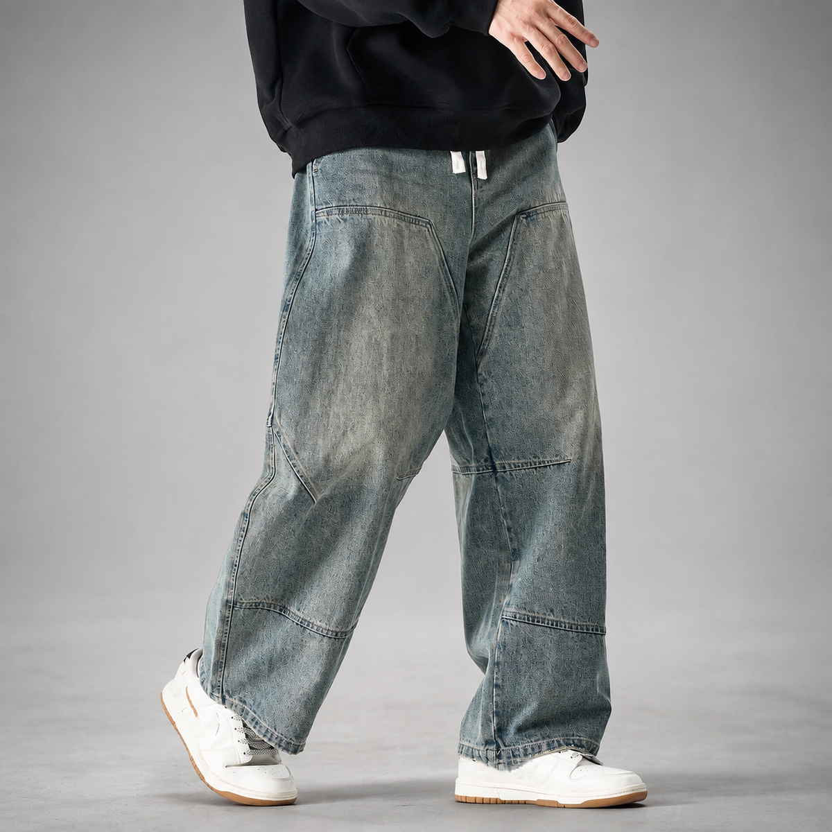 Gabriel Men’s Wide-Leg Panel Denim Jeans