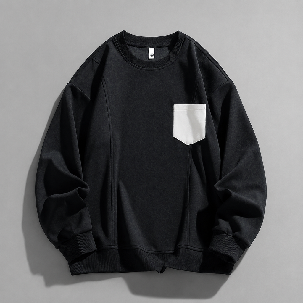 Garry Men’s Contrast Pocket Crewneck Sweatshirt