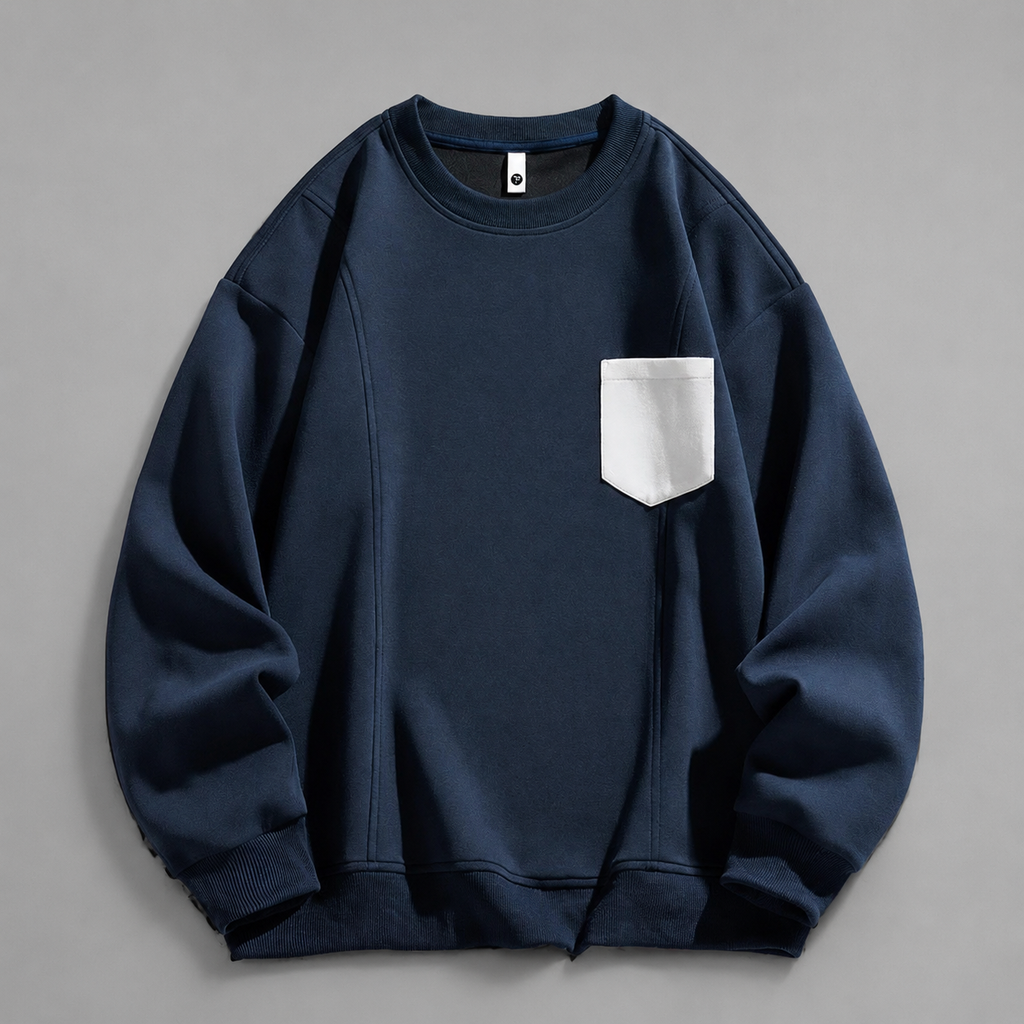 Garry Men’s Contrast Pocket Crewneck Sweatshirt