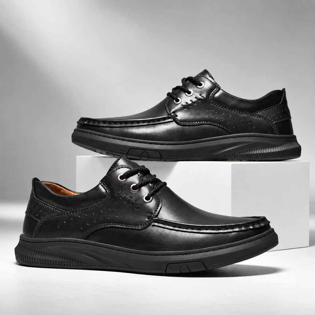 Gaspard Men’s Leather-Look Lace-Up Casual Derby Shoes