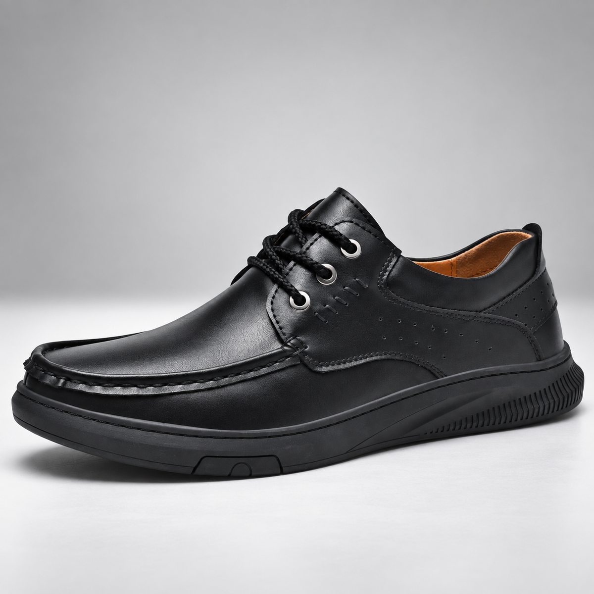 Gaspard Men’s Leather-Look Lace-Up Casual Derby Shoes