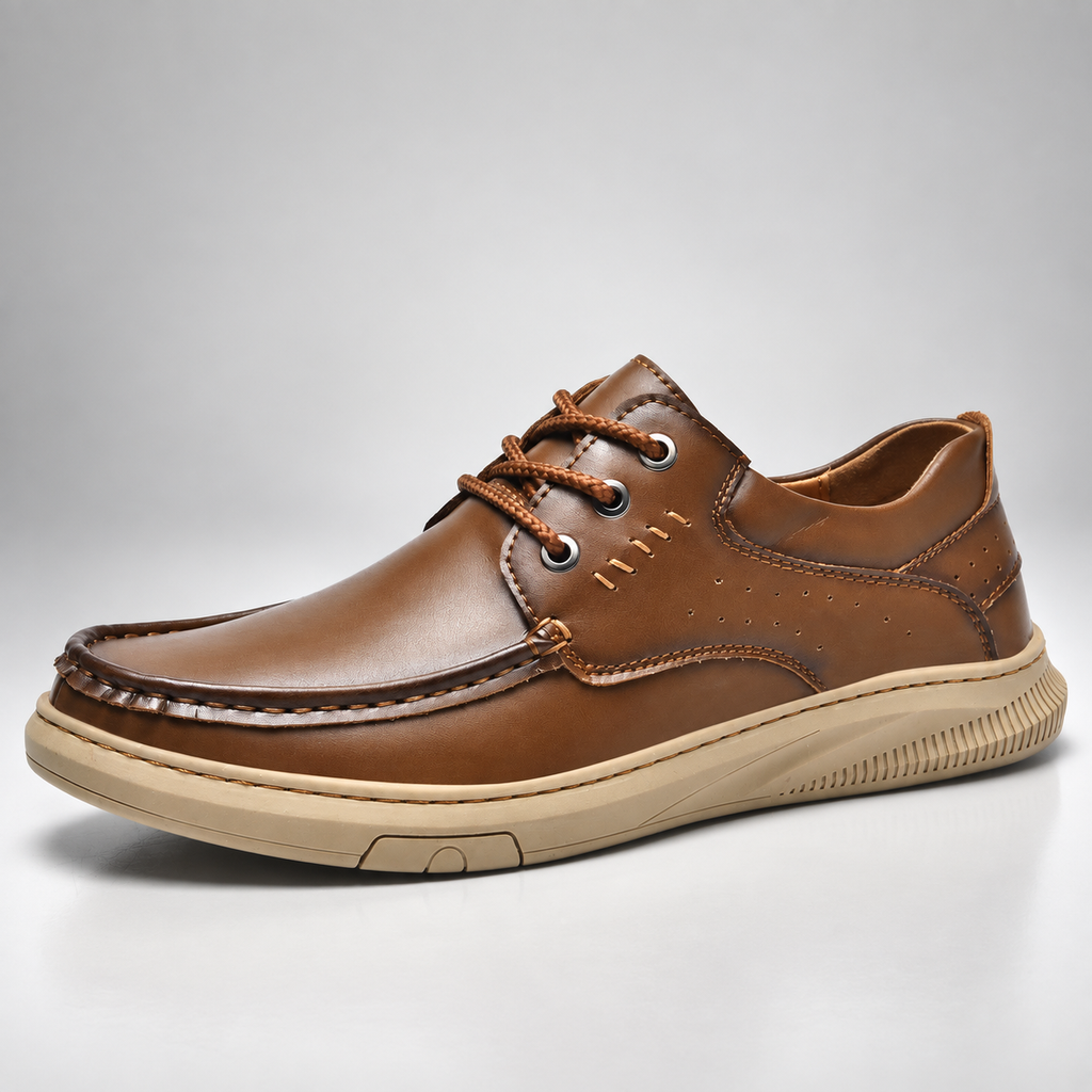Gaspard Men’s Leather-Look Lace-Up Casual Derby Shoes