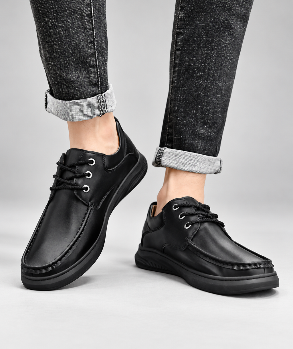 Gaspard Men’s Leather-Look Lace-Up Casual Derby Shoes