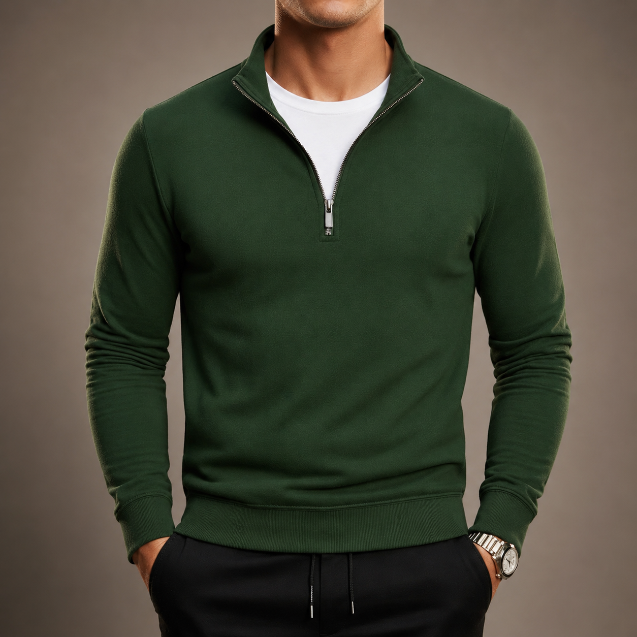 Giancarlo Men's 100% Cotton Quarter Zip Sweater