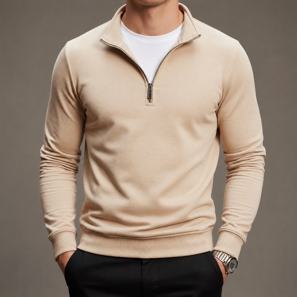 Giancarlo Men's 100% Cotton Quarter Zip Sweater