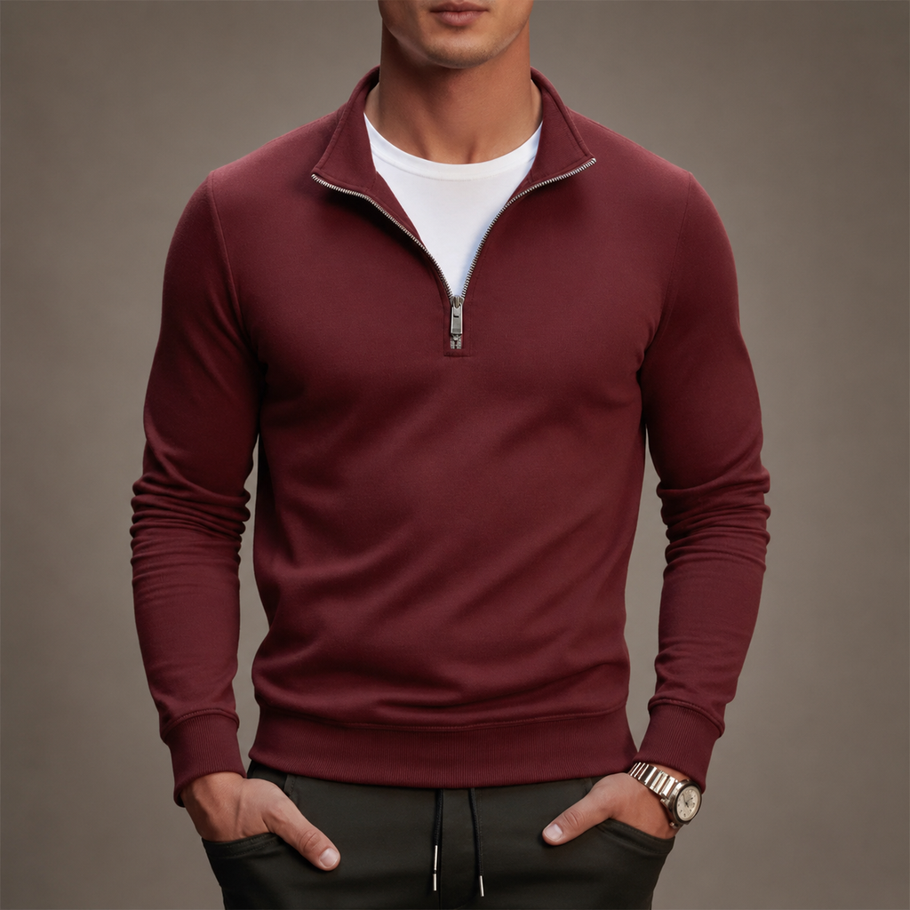 Giancarlo Men's 100% Cotton Quarter Zip Sweater