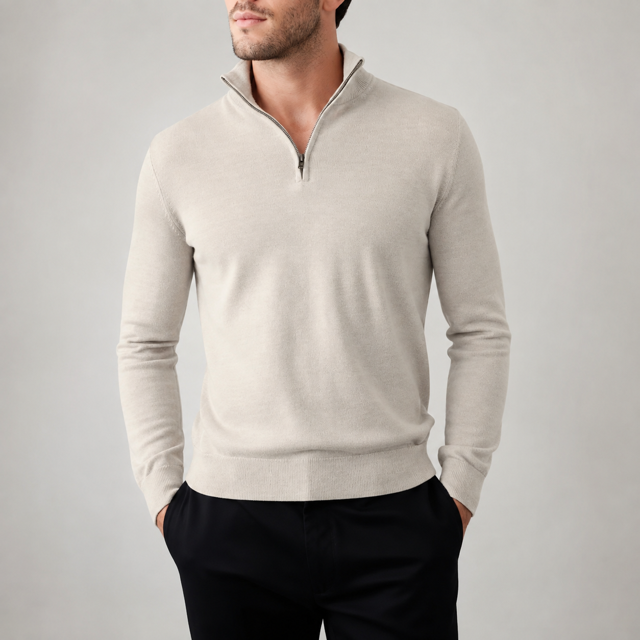 Giancarlo Men's 100% Cotton Quarter Zip Sweater