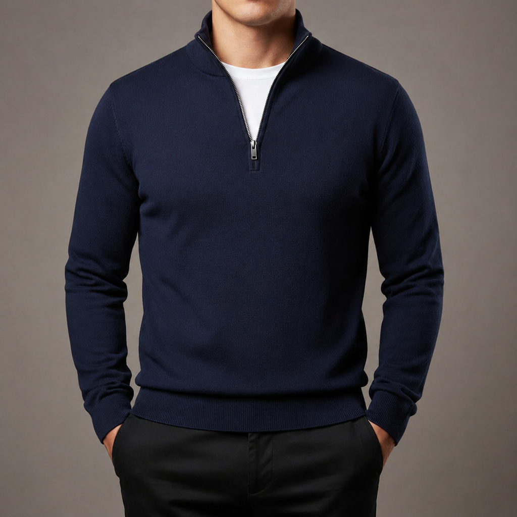 Giancarlo Men's 100% Cotton Quarter Zip Sweater