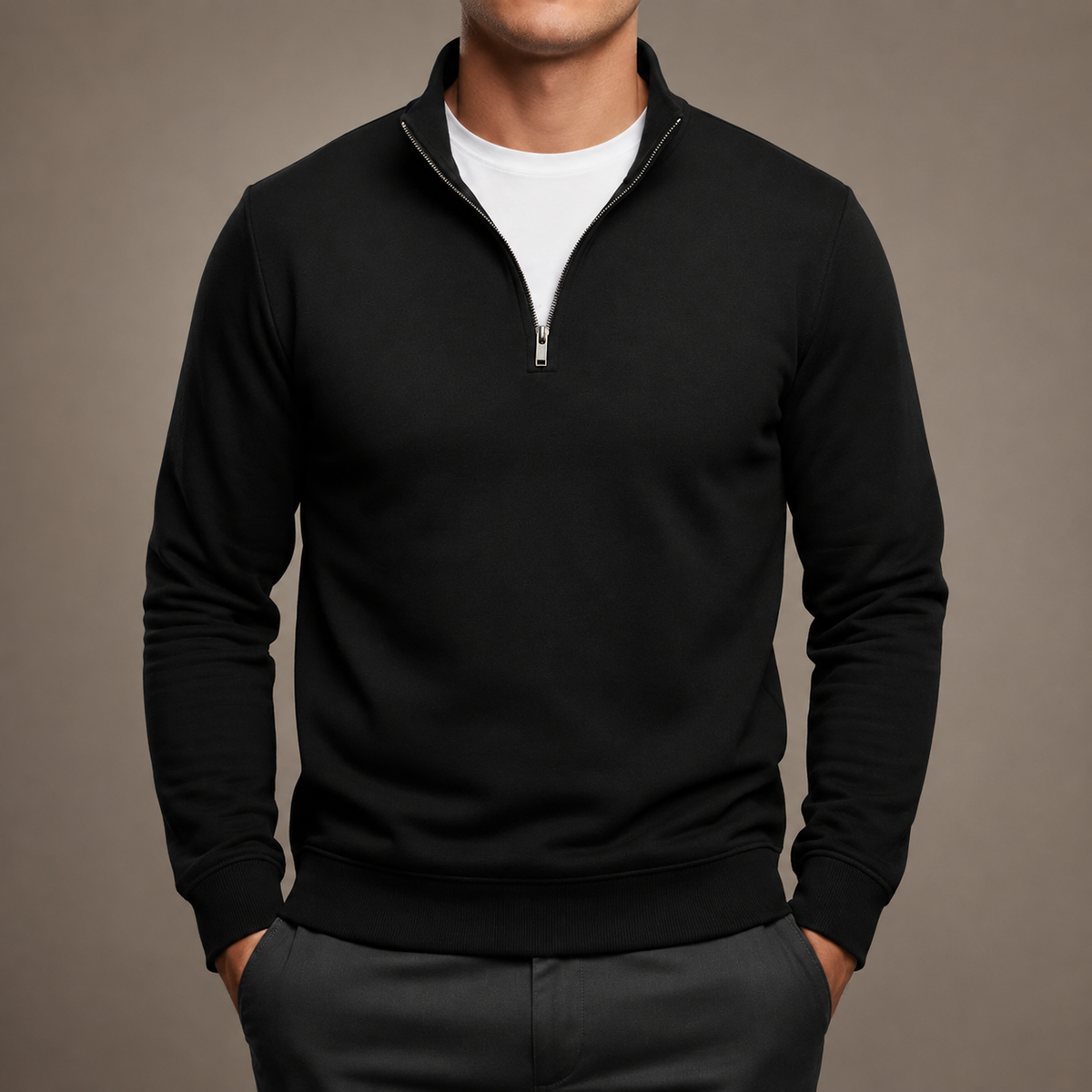 Giancarlo Men's 100% Cotton Quarter Zip Sweater