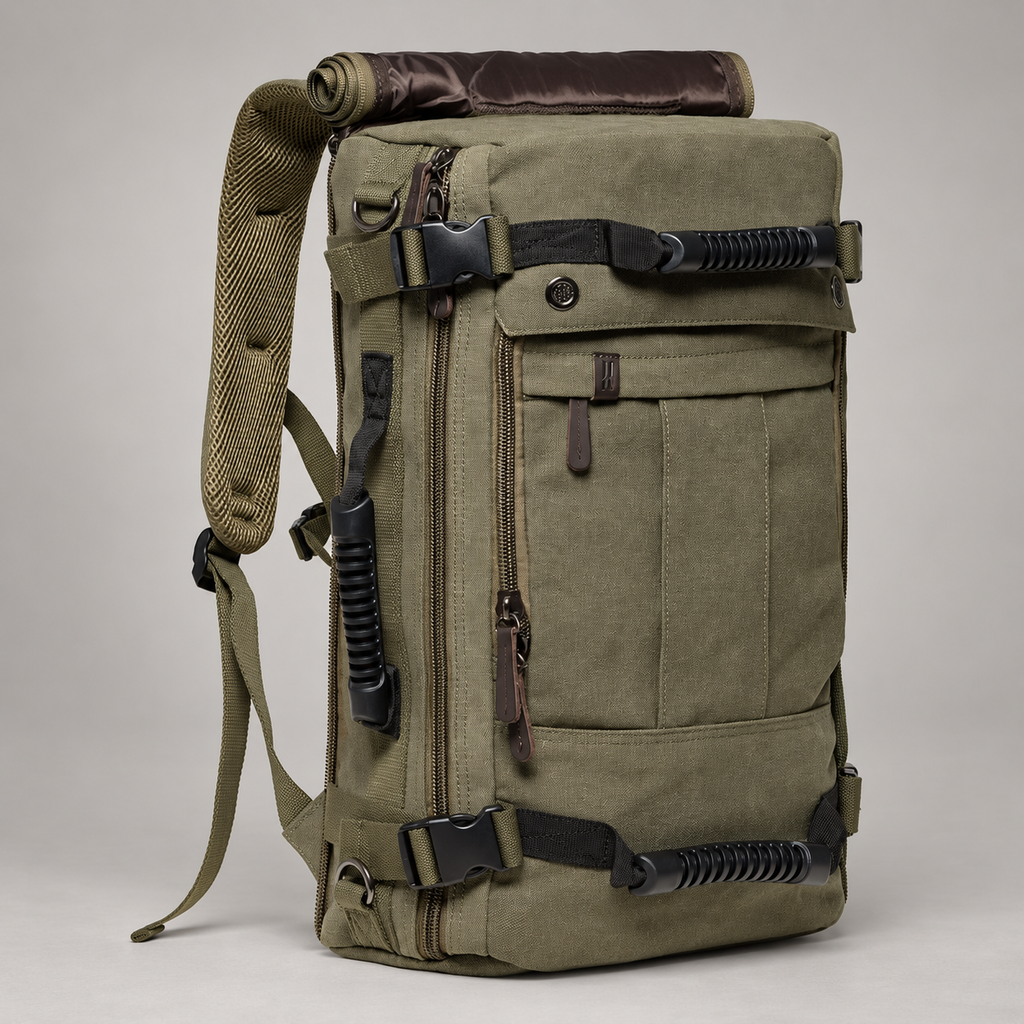 Gideon Canvas-Look Travel Backpack