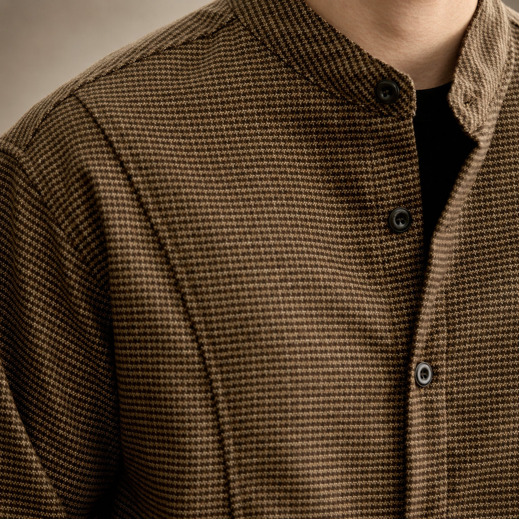 Bennett Men’s Micro-Check Button-Up Overshirt