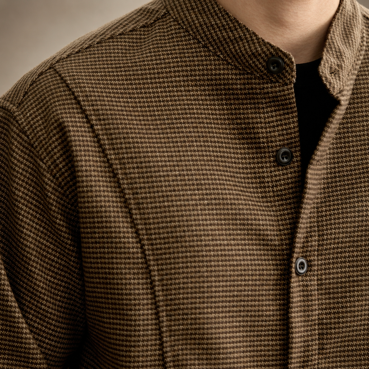 Bennett Men’s Micro-Check Button-Up Overshirt