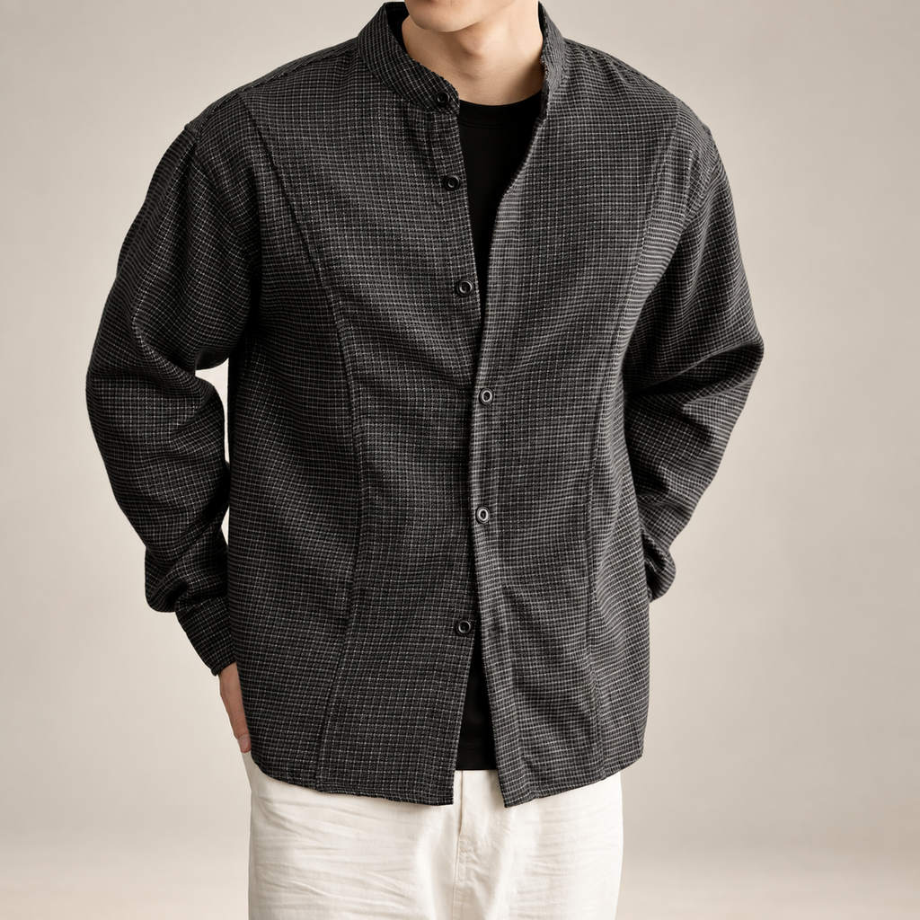 Bennett Men’s Micro-Check Button-Up Overshirt