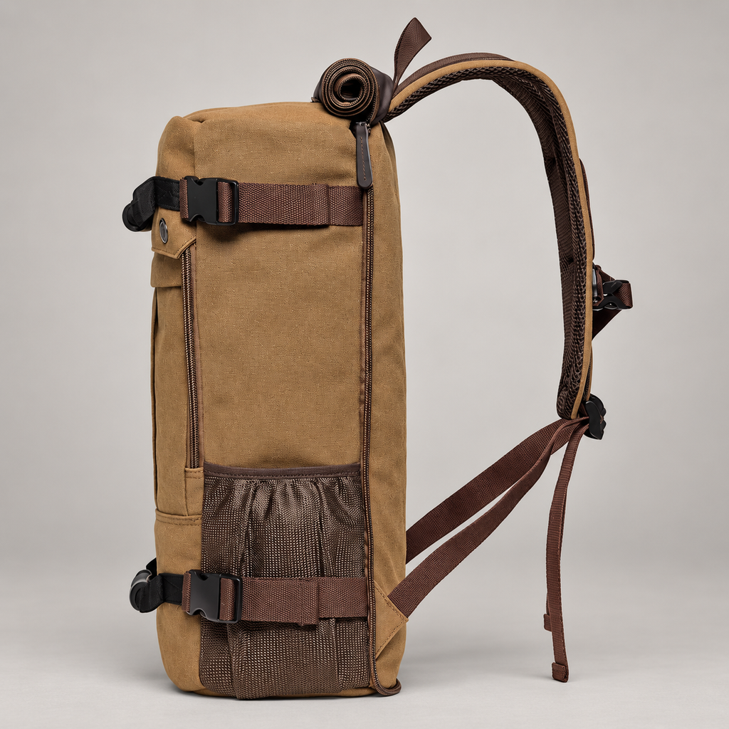 Gideon Canvas-Look Travel Backpack