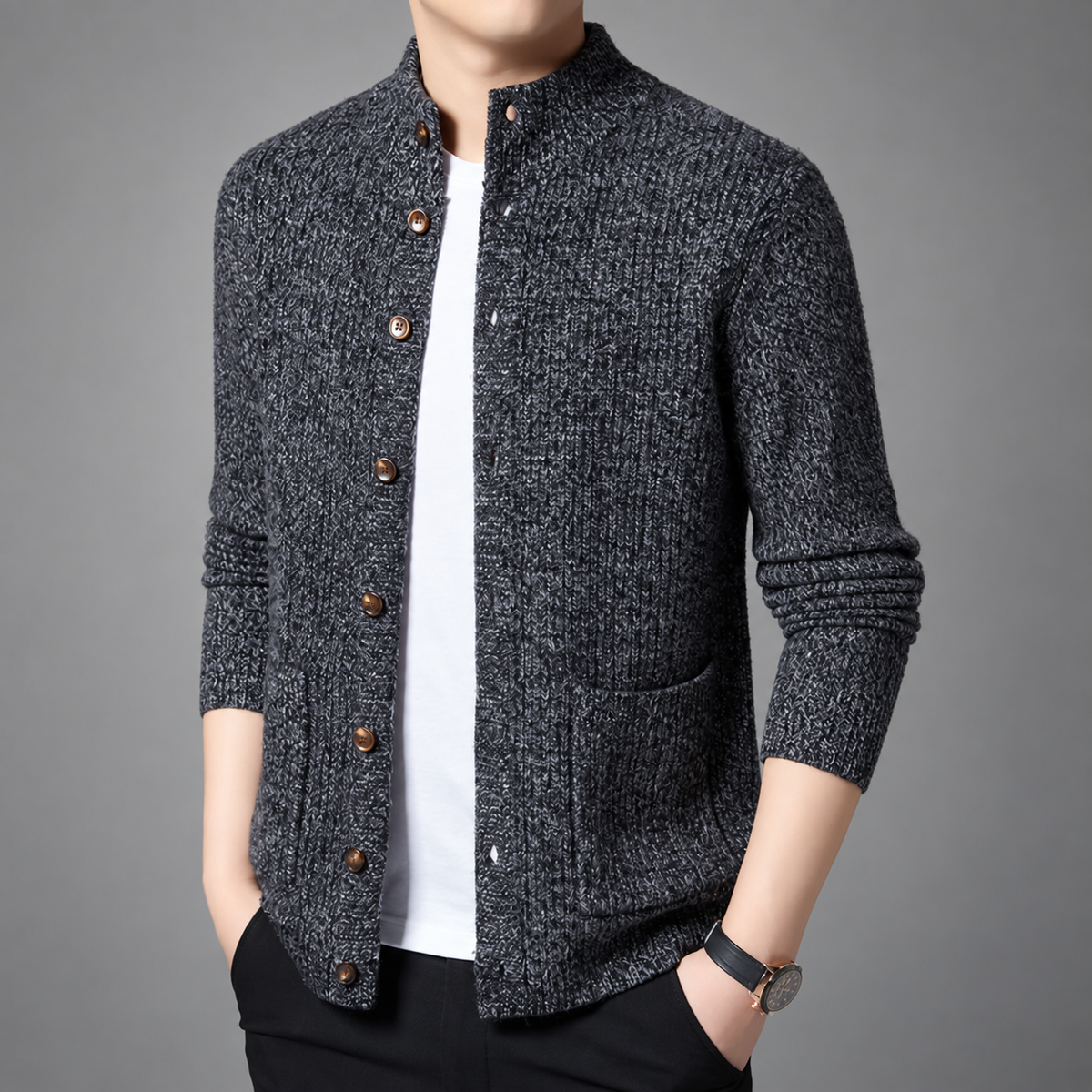 Gideon Men’s Marled Knit Button-Front Cardigan