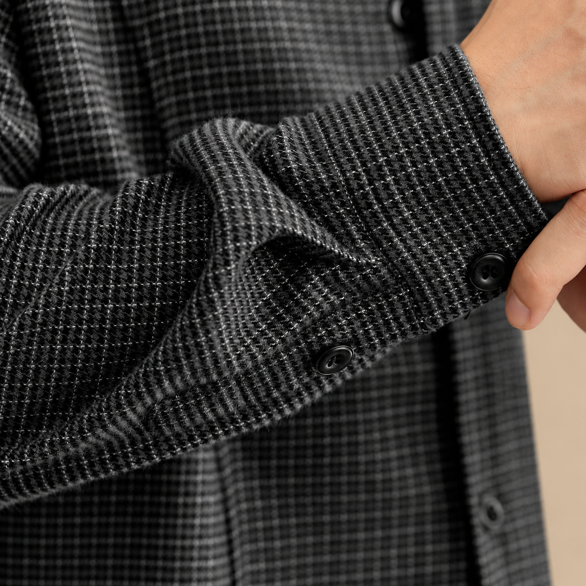 Bennett Men’s Micro-Check Button-Up Overshirt