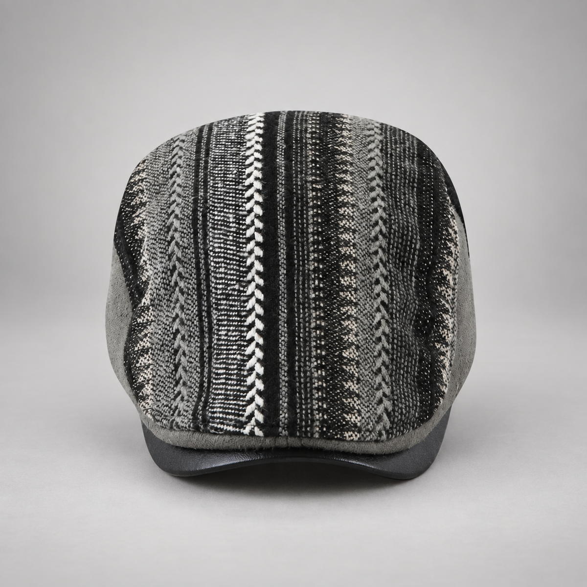 Graham Mixed-Pattern Flat Cap with Adjustable Back Strap