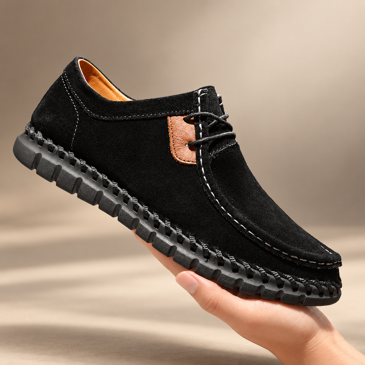 Graham Men’s Moc-Toe Lace-Up Casual Shoes