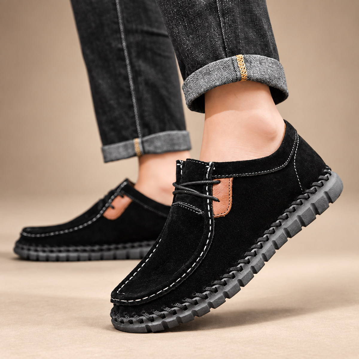 Graham Men’s Moc-Toe Lace-Up Casual Shoes
