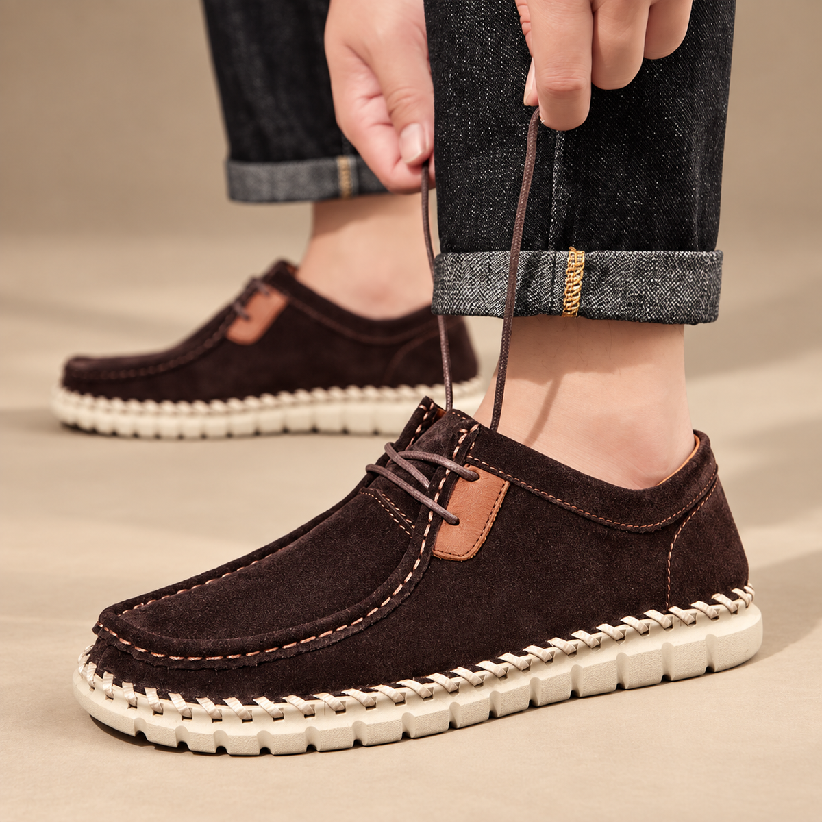 Graham Men’s Moc-Toe Lace-Up Casual Shoes