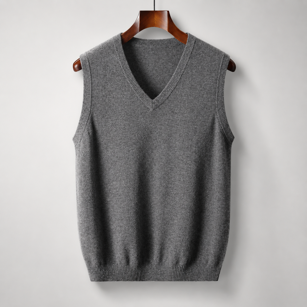 Grant Men's Cashmere Sweater Vest – Tailored V-Neck Knit Pullover