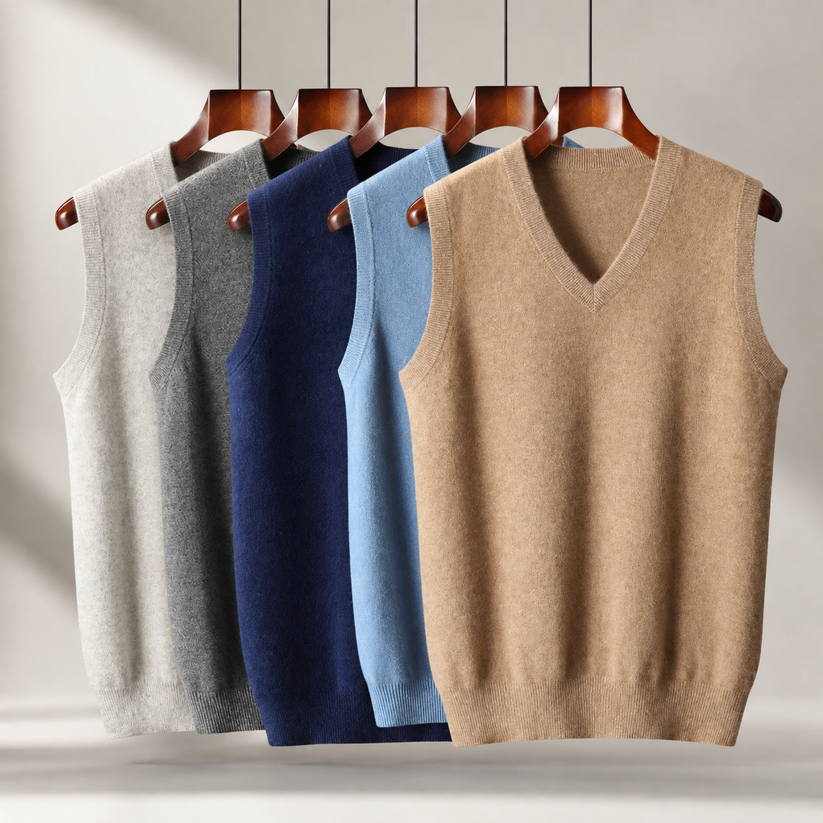 Grant Men's Cashmere Sweater Vest – Tailored V-Neck Knit Pullover