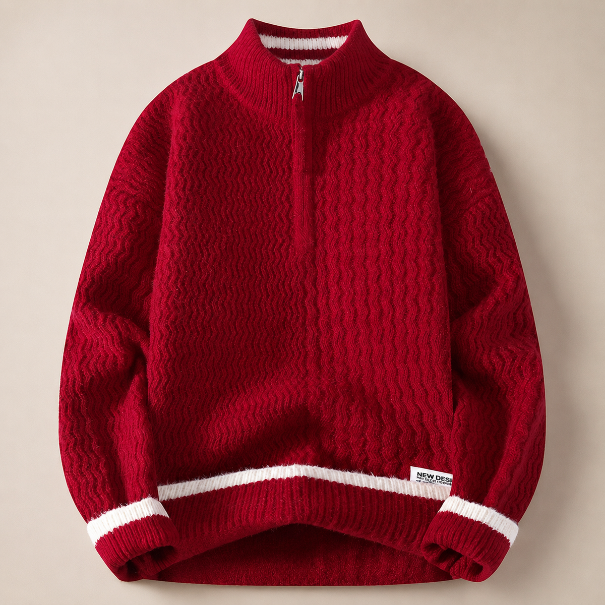Grayson Mock Neck Textured Quarter-Zip Knit Sweater