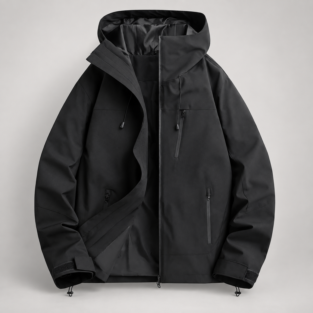 Harlan Men’s Hooded Color-Block Jacket with Zip Pockets