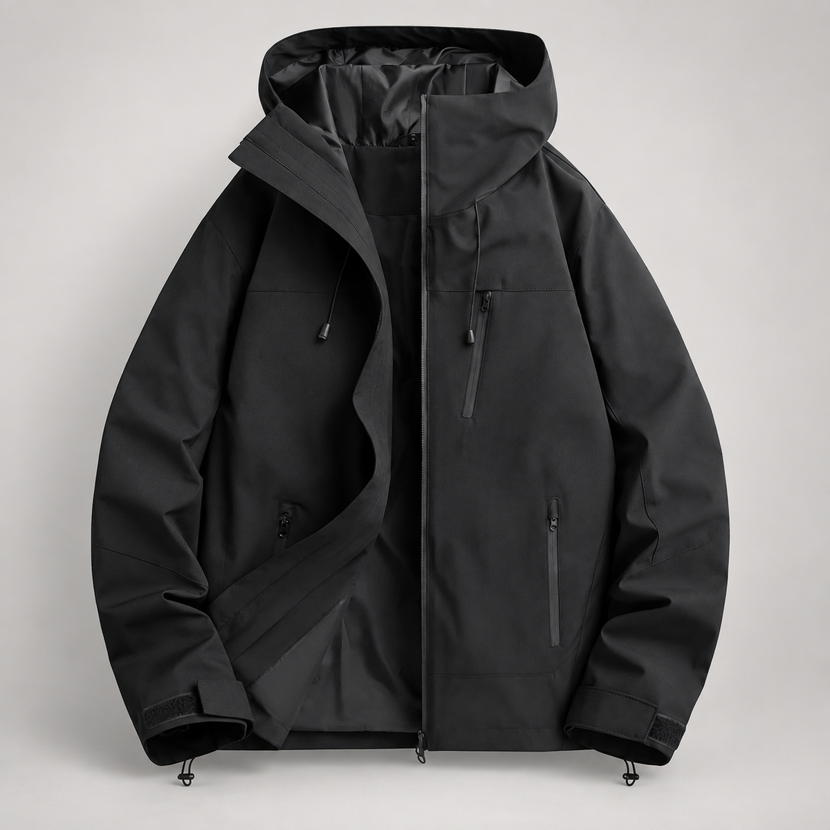 Harlan Men’s Hooded Color-Block Jacket with Zip Pockets