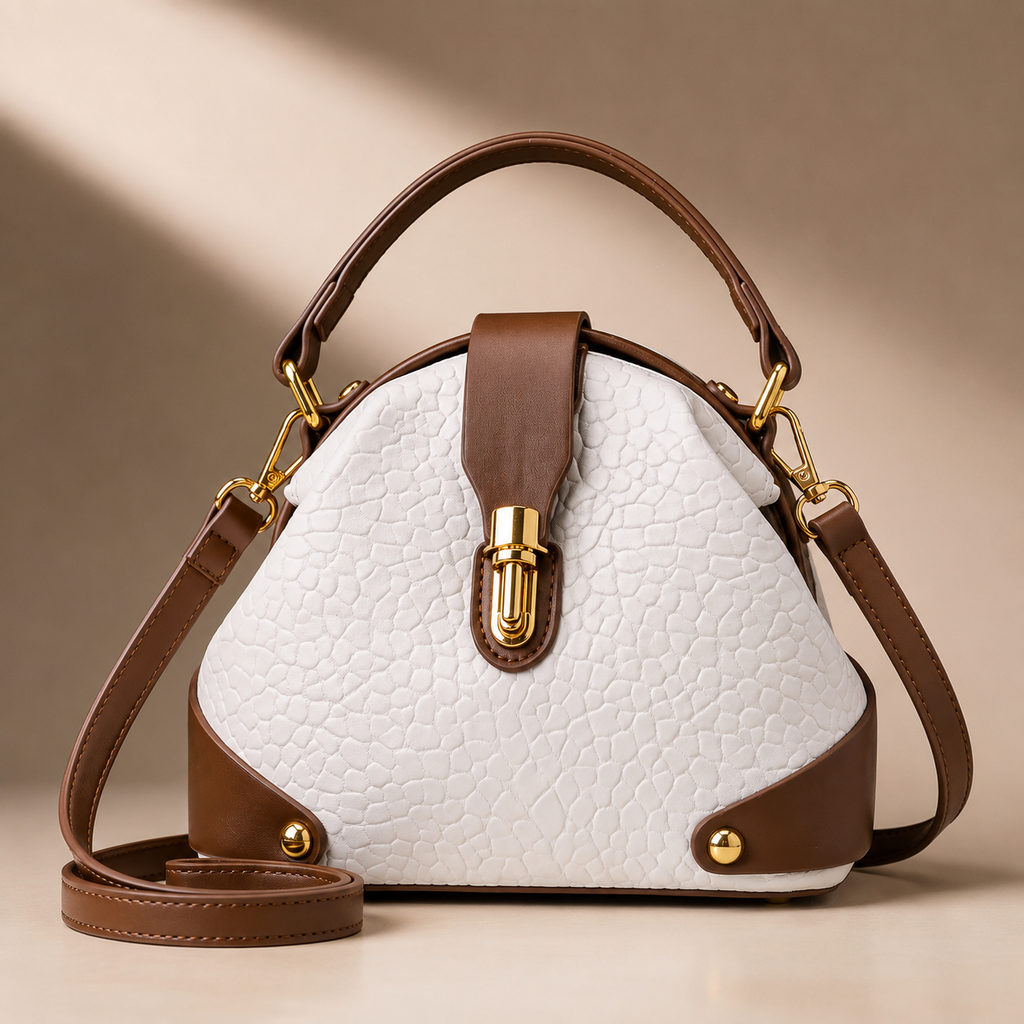 Harper Handbag with Gold-Tone Lock Closure