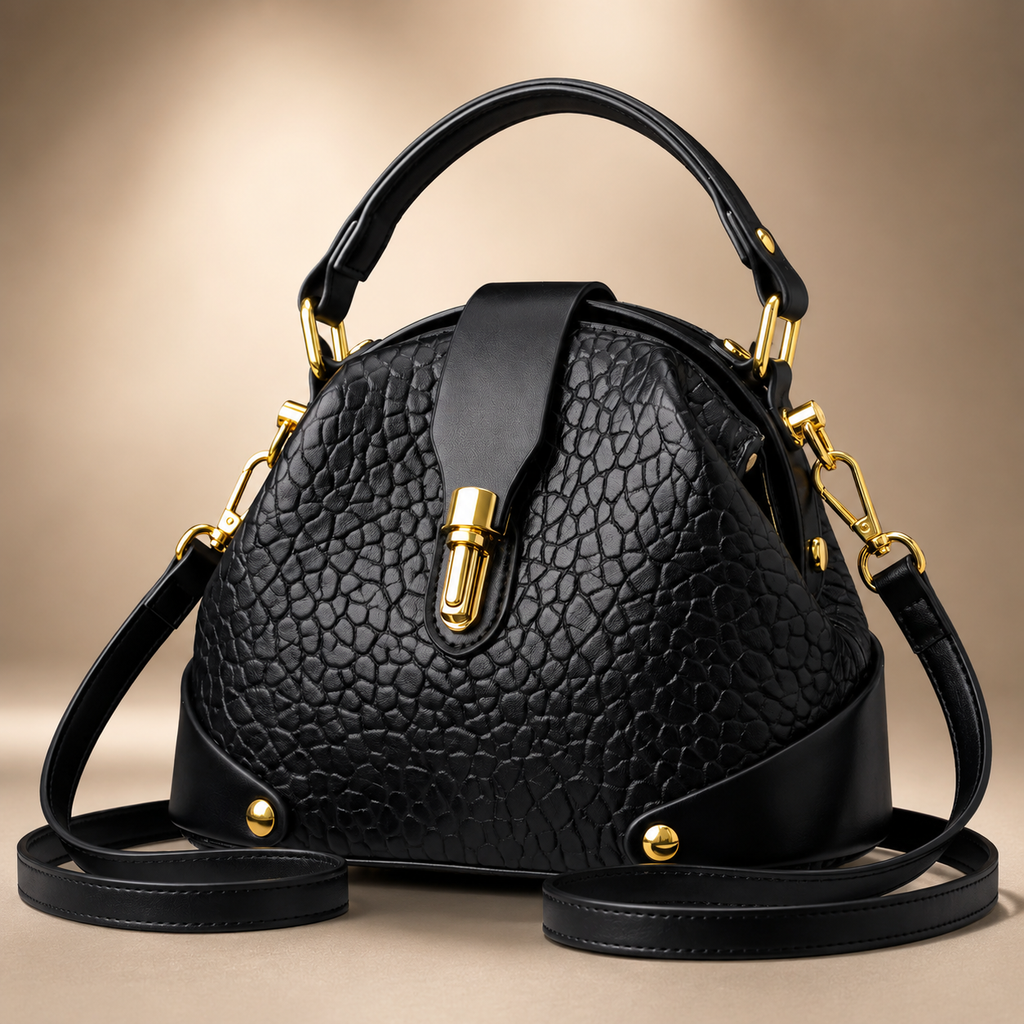 Harper Handbag with Gold-Tone Lock Closure