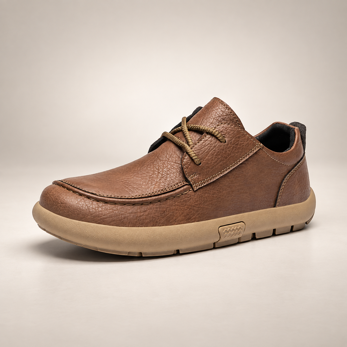 Harrison Men’s Textured Leather-Look Moc-Toe Casual Shoes