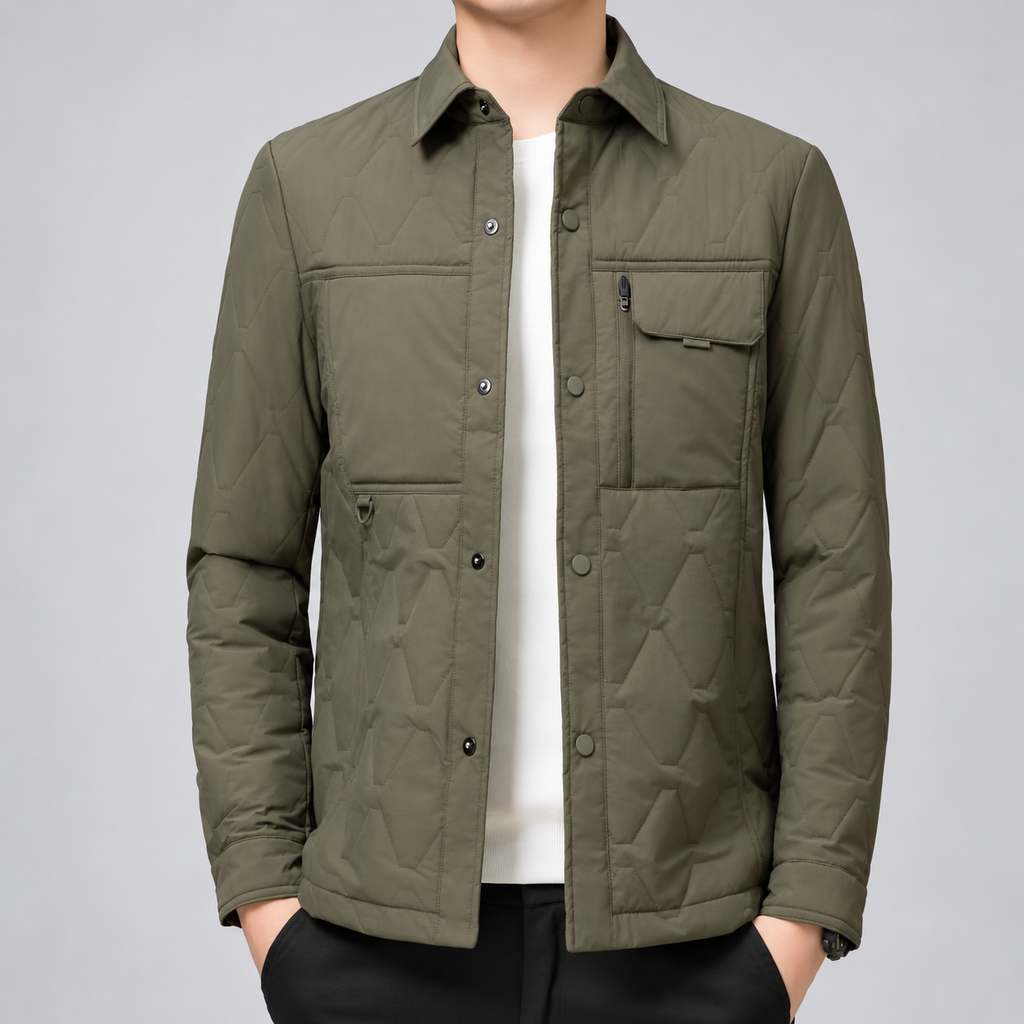 Harrison Men’s Quilted Utility Shirt Jacket