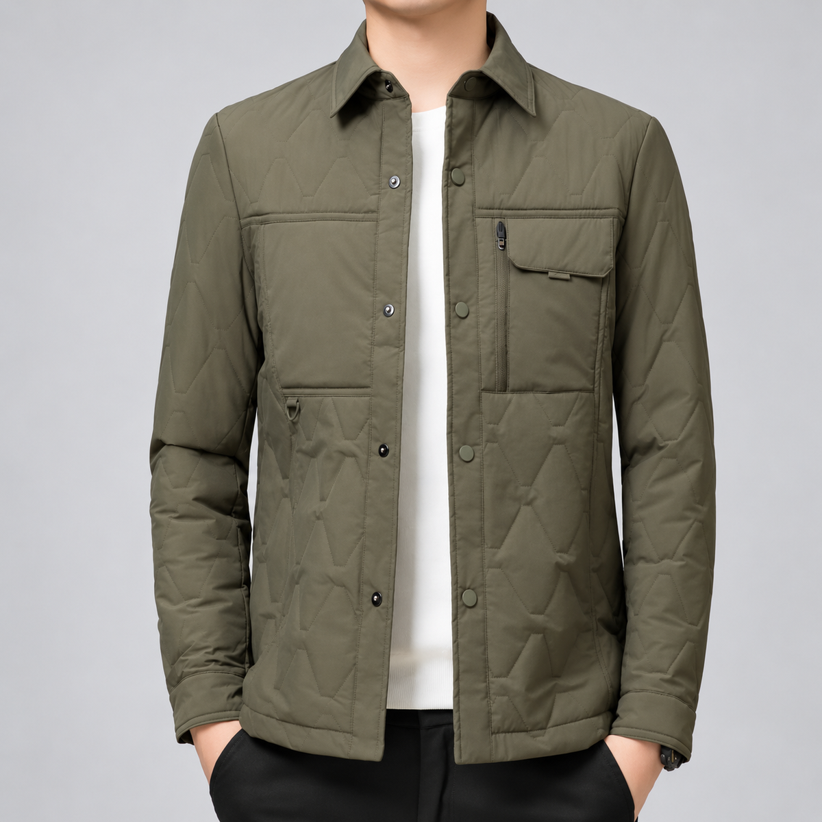 Harrison Men’s Quilted Utility Shirt Jacket